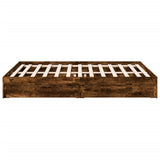 Bed Frame with Drawers without Mattress Smoked Oak 160x200 cm 3280647