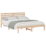 Bed Frame with Headboard Brown 150 x 200 cm Solid Pine Wood 872284