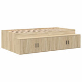 Storage Bed Frame Sonoma oak 75 x 190 cm Engineered wood 3335215