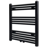 Bathroom Heating Towel Rail Radiator Straight 600x764 mm Black 141906