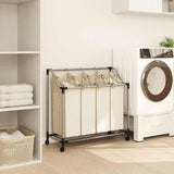 Laundry Sorter with 4 Bags Cream Steel 282428