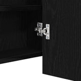 LED Mirror Cabinet Black Oak 100 x 12 x 45 cm Engineered Wood 875044