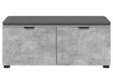 Hall Bench with Cushion with Door Concrete Grey 80 x 38 x 46 cm 891483