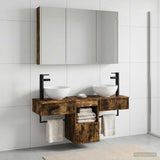 Bathroom Cabinet Set 4 pcs Smoked Oak Engineered Wood 3406267