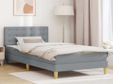 Bed Frame with Mattress Light Grey 90 x 190 cm Fabric 3415262