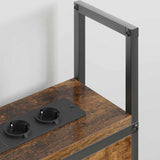 Storage Headboard with Charging Station Smoked oak 180 cm 859822
