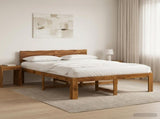 Double Bed Frame with Headboard ROSTOCK Natural 150 x 200 cm 3405462