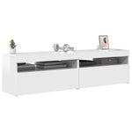 TV Cabinets 2 pcs with LED Lights High Gloss White 75x35x40 cm 804404
