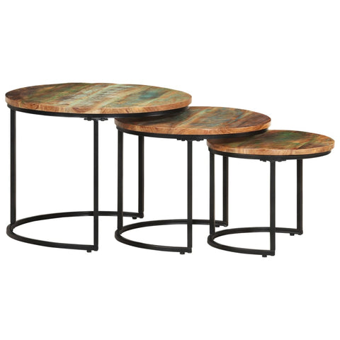Nesting Tables 3 pcs Solid Reclaimed Wood 338003