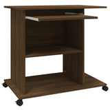 Computer Desk Brown Oak 80x50x75 cm Engineered Wood 815545