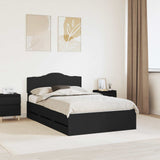 Bed Frame with Drawer Black 135 x 190 cm Engineer Wood 3413013
