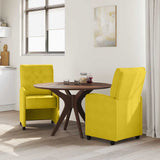 Dining Chairs with Wheels 2 pcs Yellow 58 x 67 x 97 cm Velvet 42017872