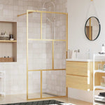 Walk-in Shower Wall with Clear ESG Glass Gold 100x195 cm 154957