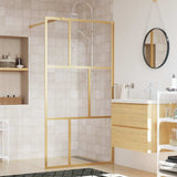 Walk-in Shower Wall with Clear ESG Glass Gold 100x195 cm 154957