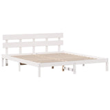 Bed Frame with Headboard White 200 x 200 cm Solid Pine wood 872150