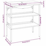 Bathroom Washbasin Frame with Built-in Basin White Iron 3101375