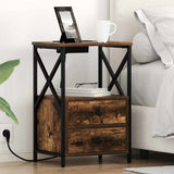Bedside Cabinet Smoked Oak 40 x 31 x 60 cm Engineered Wood 859564