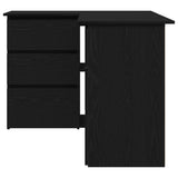 Desk with Drawer Black Oak 145 x 100 x 76 cm Engineered Wood 862006