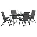 Garden Dining Set 5 pcs Grey Powder-Coated Steel 3379277