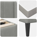 Bed Frame with Mattress Light Grey 180 x 200 cm Velvet 3415247