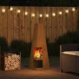 Fire Pit Brown 35 x 35 x 100 cm Weather Steel 858947