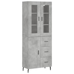 Highboard Concrete Grey 69.5x34x180 cm Engineered Wood 3198677