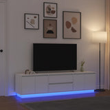 TV Cabinet with LED Lights White 193.5x41x50 cm 3328435