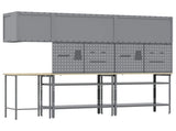 Work Cabinet Set with Shelf with Storage 10 pcs Black and Grey 3321514