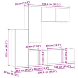 TV Wall Unit Wall-mounted 5 pcs Artisan Oak Engineered Wood 3402777