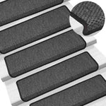 ZNTS Stair Mats Self-adhesive Sisal-Look 30 pcs 65x21x4 cm Anthracite 3365885