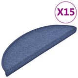 Stair Mats 15 pcs 56x17x3 cm Blue Half Round 133883