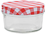 Glass Jam Jars with White and Red Lids 96 pcs 110 ml 50791