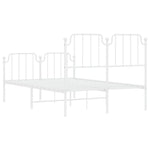 ZNTS Metal Bed Frame with Headboard and Footboard White 120x200 cm 373952