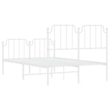 ZNTS Metal Bed Frame with Headboard and Footboard White 120x200 cm 373952