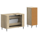 2 Piece Bathroom Cabinet Set ZWOLLE Sonoma Oak Engineered Wood 3417677