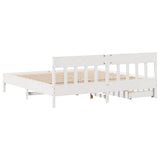 Bed Frame without Mattress White 200x200 cm Solid Wood Pine 3301855