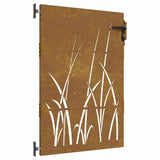 Garden Gate 85x150 cm Corten Steel Grass Design 153223