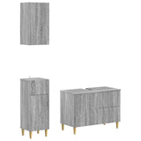 3 Piece Bathroom Cabinet Set DELFT Grey Sonoma Engineered Wood 3417789