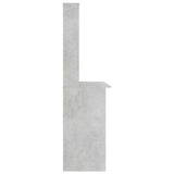 800391 Desk with Shelves Concrete Grey 110x45x157 cm Engineered Wood