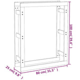 Firewood Rack Honey Brown 80x25x100 cm Solid Wood Pine 822420