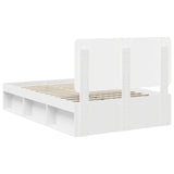 Bed Frame with Headboard White 135 x 190 cm Solid Pine Wood 3412497