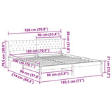 Bed frame Brown and black 180 x 200 cm Solid pine wood 3394345