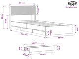 Bed Frame with Storage and Headboard Artisan Oak 90 x 200 cm 3445817