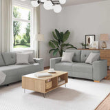 Sofa Set with Cushion 2 pcs Grey 221 x 78 x 80 cm Fabric 3324718