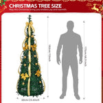 ZNTS 6 FT Fully Decorated Pre-lit Christmas Tree, Pop Up Artificial Xmas Tree with 80 Warm Lights Battery 74711152