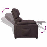 Recliner Chair Dark Brown Fabric 342455
