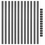 Fence Posts 12 pcs Grey 120 cm Powder-coated steel 42012760