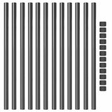 Fence Post 12 pcs Grey 110 cm Powder-coated steel 42012758