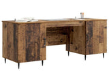 Desk with Shelf Old Wood 142.5 x 50 x 75 cm Engineered Wood 3414610