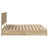 Storage Bed with Drawer Sonoma Oak 180 x 200 cm Engineered Wood 3411182